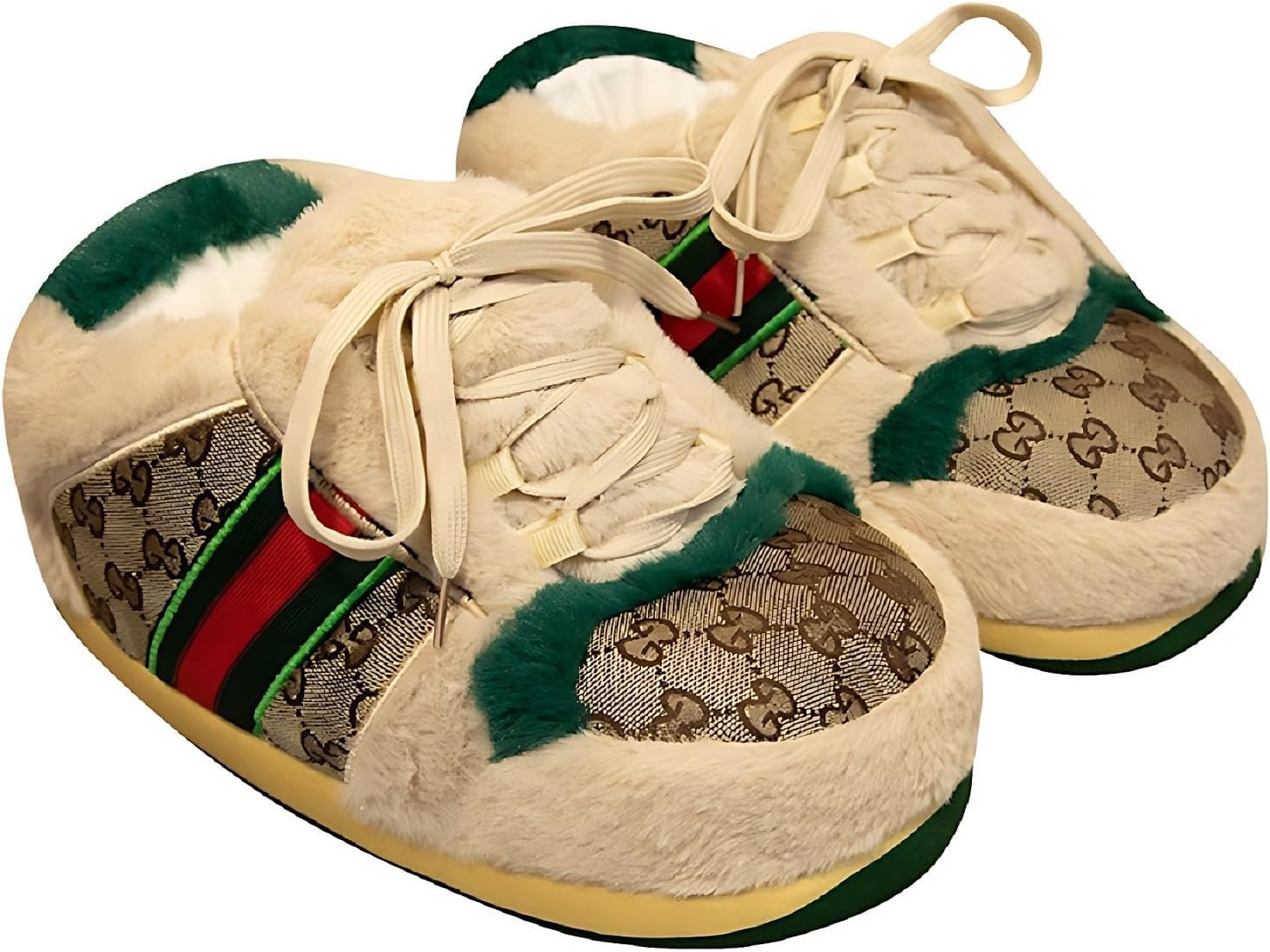 Sneaker Slippers for Men and Women, Cozy Warm Fleece Lined Home Plush Slippers Indoor Outdoor Non-Slip Fluffy Shoes