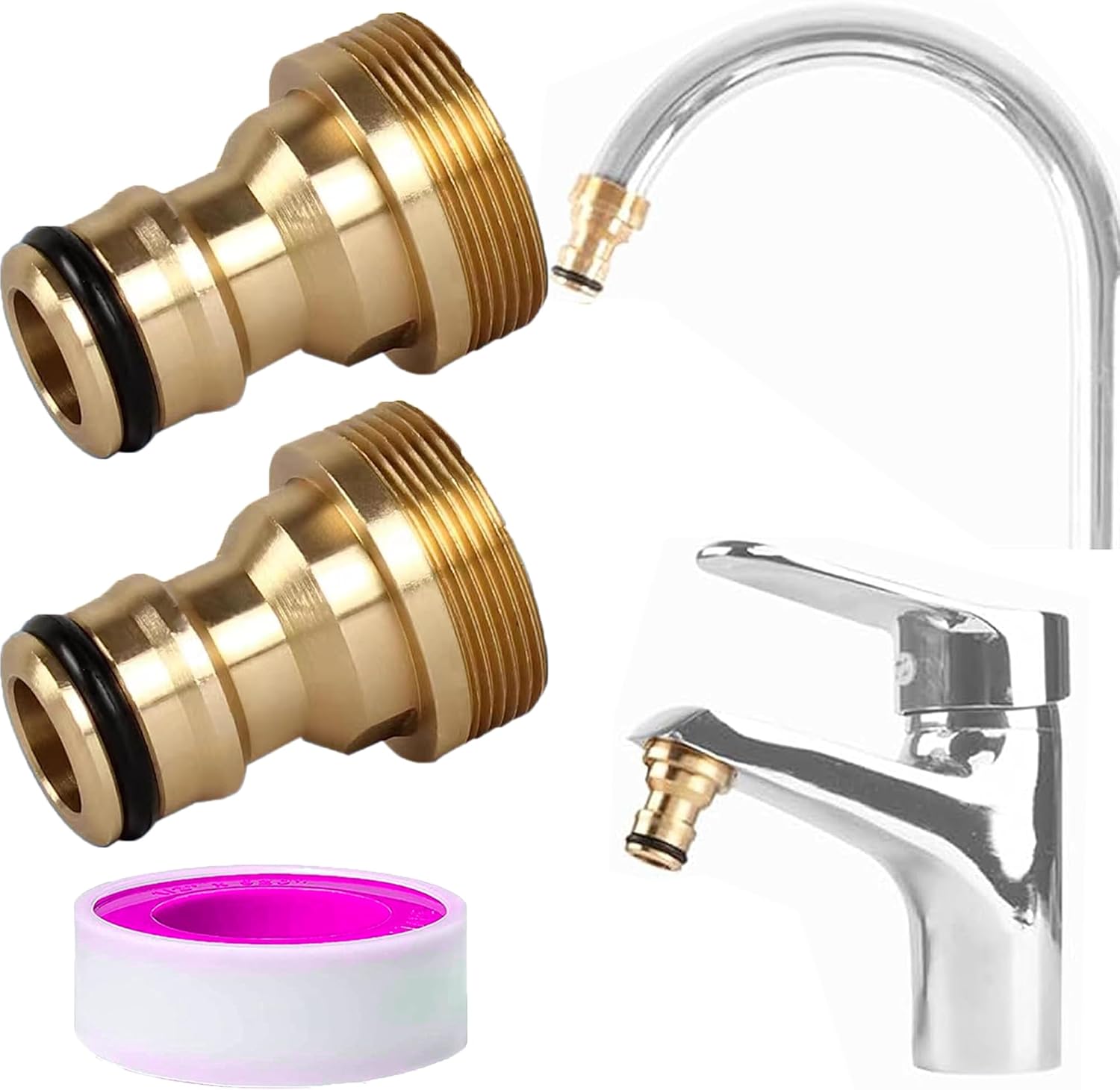 Universal Kitchen tap Connector Kitchen Mixer Hose Connector, tap to Garden Hose Connection Fitting, Kitchen Garden Watering tap Connector