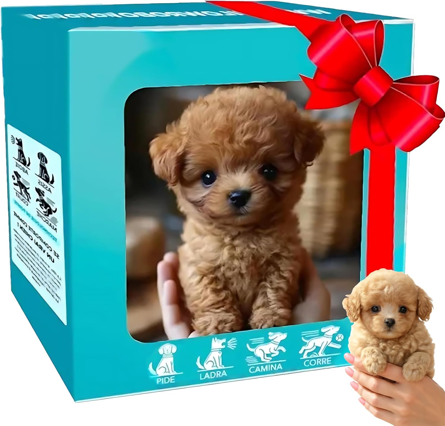 My Realistic Robot Puppy, Realistic Dog, 6.3 * 6.3 INCH Gift Box Style Brown Realistic Robot Puppy with Soft Fur, Perfect for Parties and Birthday Gifts or Interactive Fun