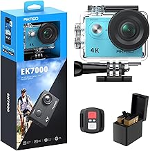 AKASO EK7000 4K30FPS 20MP WiFi Action Camera with EIS Ultra HD Underwater Camera 131FT Waterproof Camera Remote Control 4X Zoom Support External Microphone Blue