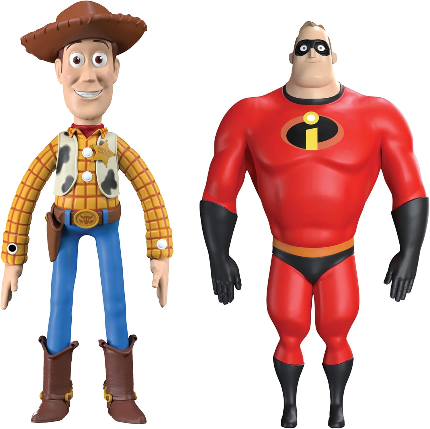 TCG Toys FleXfigs: Pixar Woody & Mr. Incredible- 2 Character Pack - Articulated Action Figures, Flex It - Pose It!, Collectible Toy Miniatures, Kids Ages 3+