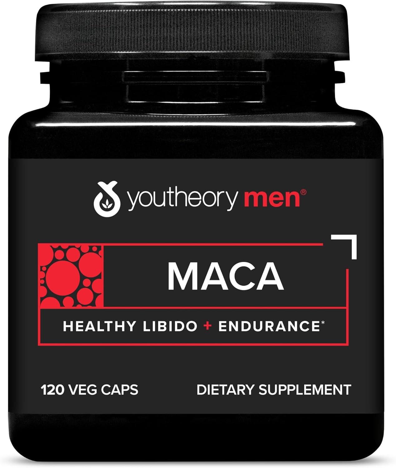 Youtheory Men's Maca - Vegan Maca Supplement for Men - Supports Energy, Stamina & Endurance* - Dairy, Soy & Gluten Free - 120 Vegetable Capsules
