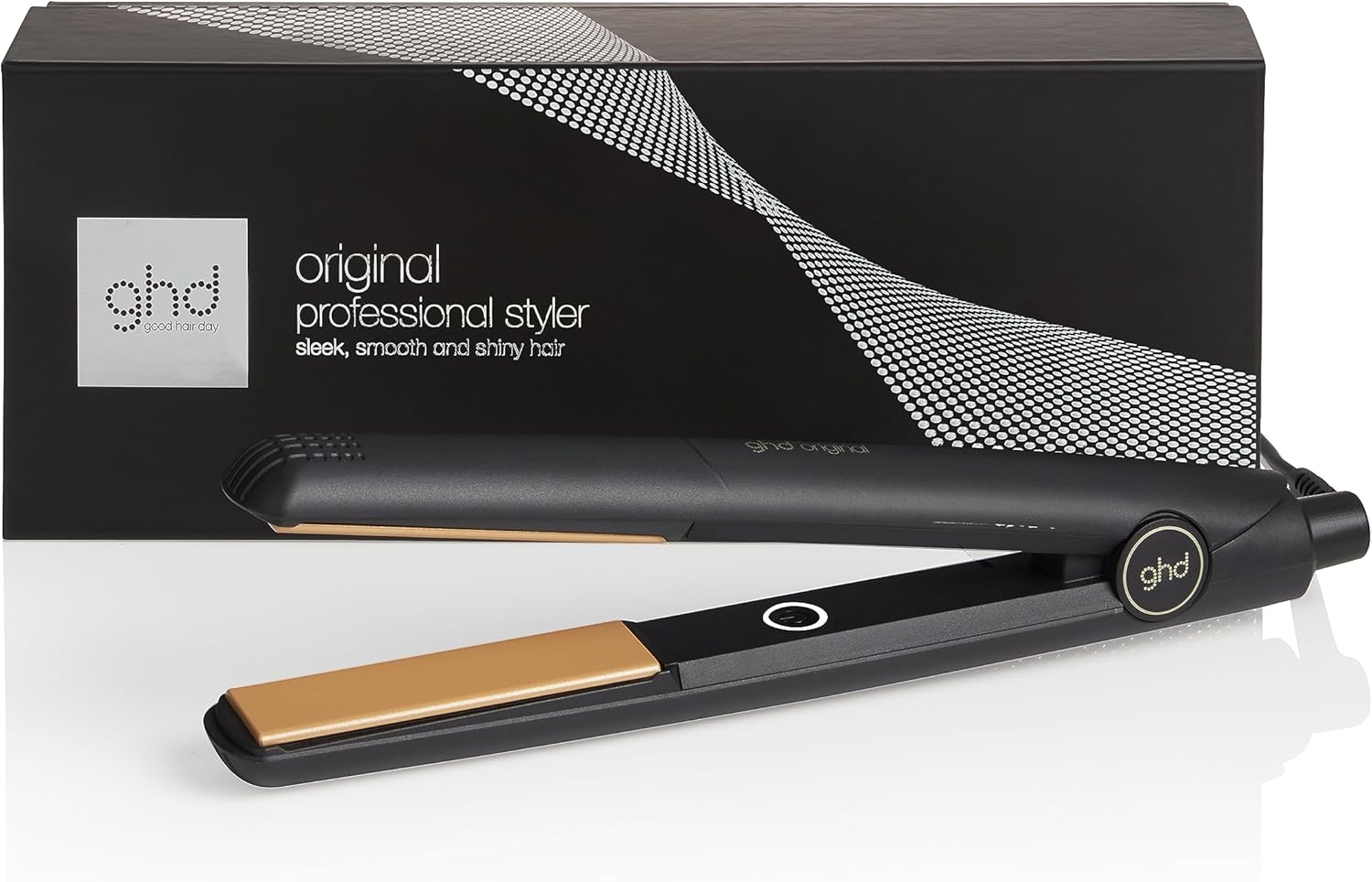 ghd Original Hair Straightener & Styler (Upgraded) - for Sleek, Smooth & Soft Styles with Enhanced Shine, No Extreme Heat Damage - for All Hair Types - (UK Plug)
