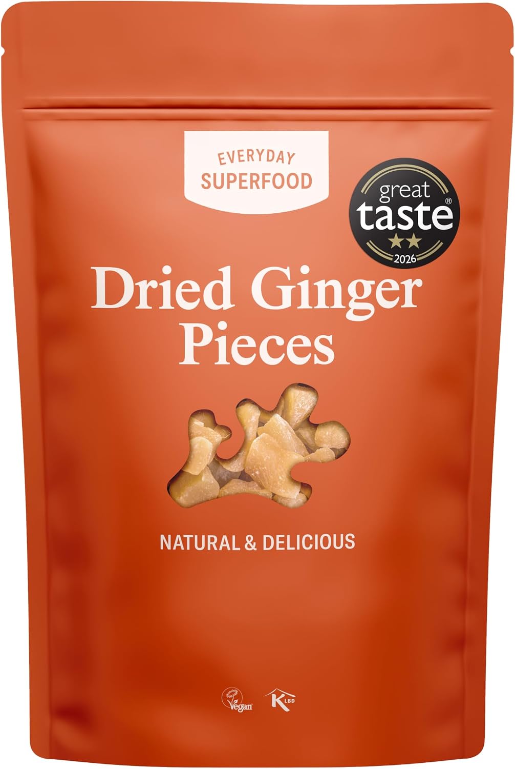 Everyday Superfood Dried Ginger Pieces 190g | Sweet, Hot & Spicy Ginger