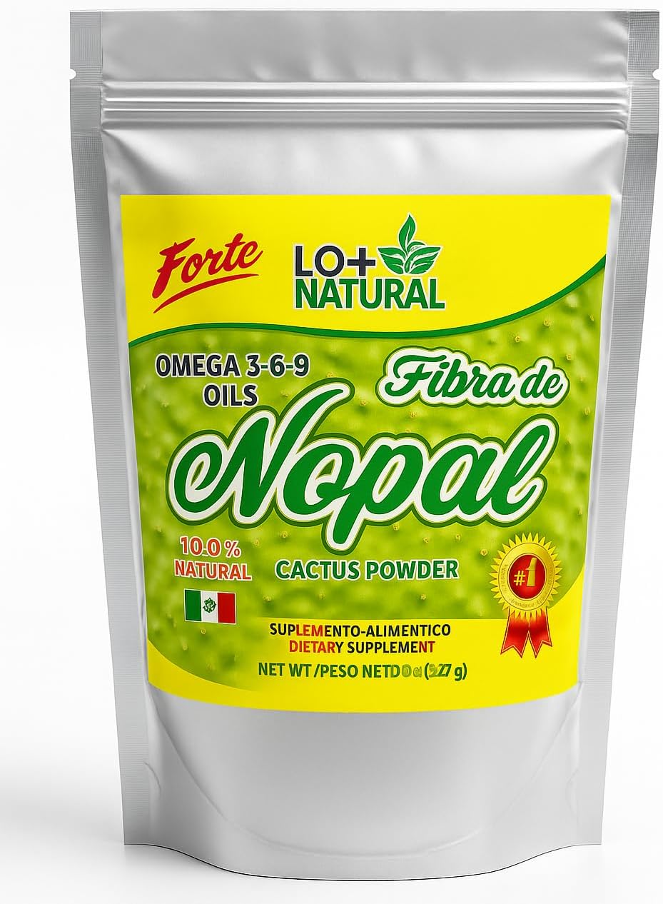 Fibra de Nopal – 8 oz – 100% Nopal Cactus Powder – Fiber-Rich Digestive Support – Vegan, Gluten-Free & Non-GMO – Prickly Pear Cactus Supplement for Skin, Metabolism & Heart Health