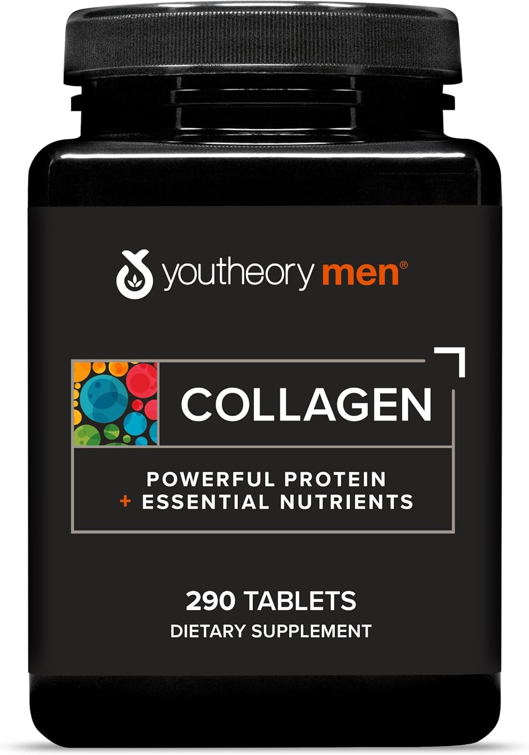 Youtheory Men's Collagen - 5,000 mg Collagen - Daily Supplement for Men - for Hair & Skin Support* - Gluten, Soy & Dairy Free - 290 Tablets