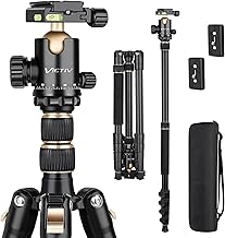Tripod for Camera, VICTIV Heavy Duty Camera Tripod Monopod, Aluminum Travel Tripod for DSLR, Professional Tripod Stand with Ball Head, Complete Tripod Units - Gold