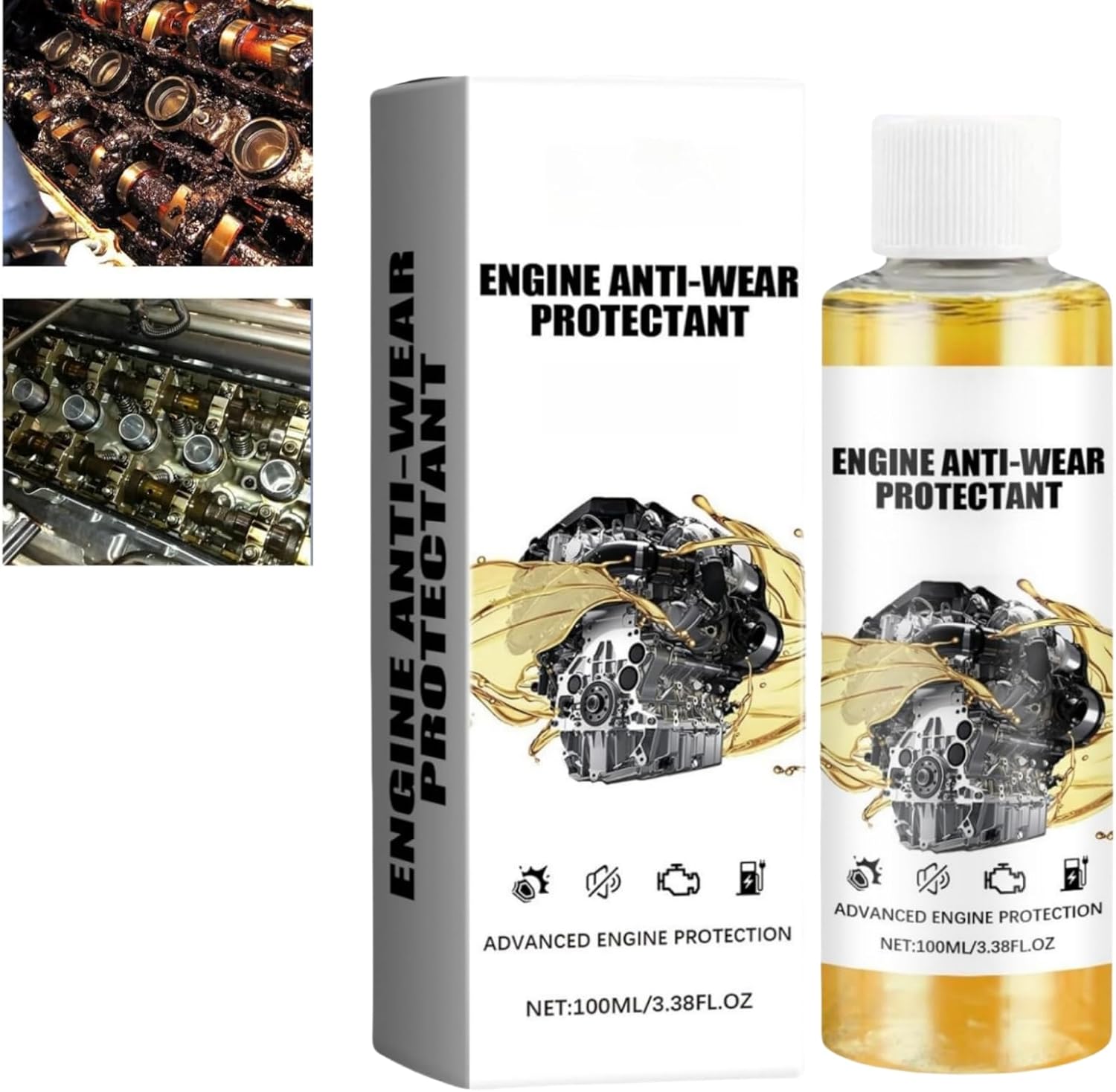 Anti-Wear Engine Treatment Oil Additive,Highly Effective Engine Anti-Wear Protectant,Oil Additives For Petrol Engines,Injector Cleaner,Anti-Friction Fluid Additive,Reduce Noise And Vibration,100ml
