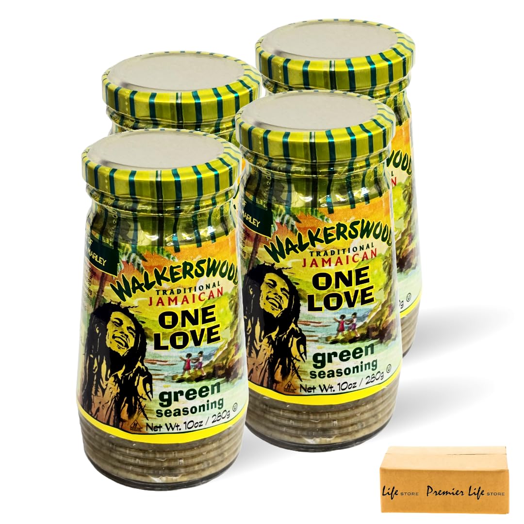 Walkerswood Traditional Jamaican Green Seasoning 280g (Pack of 4) in a Premier Life Store Box
