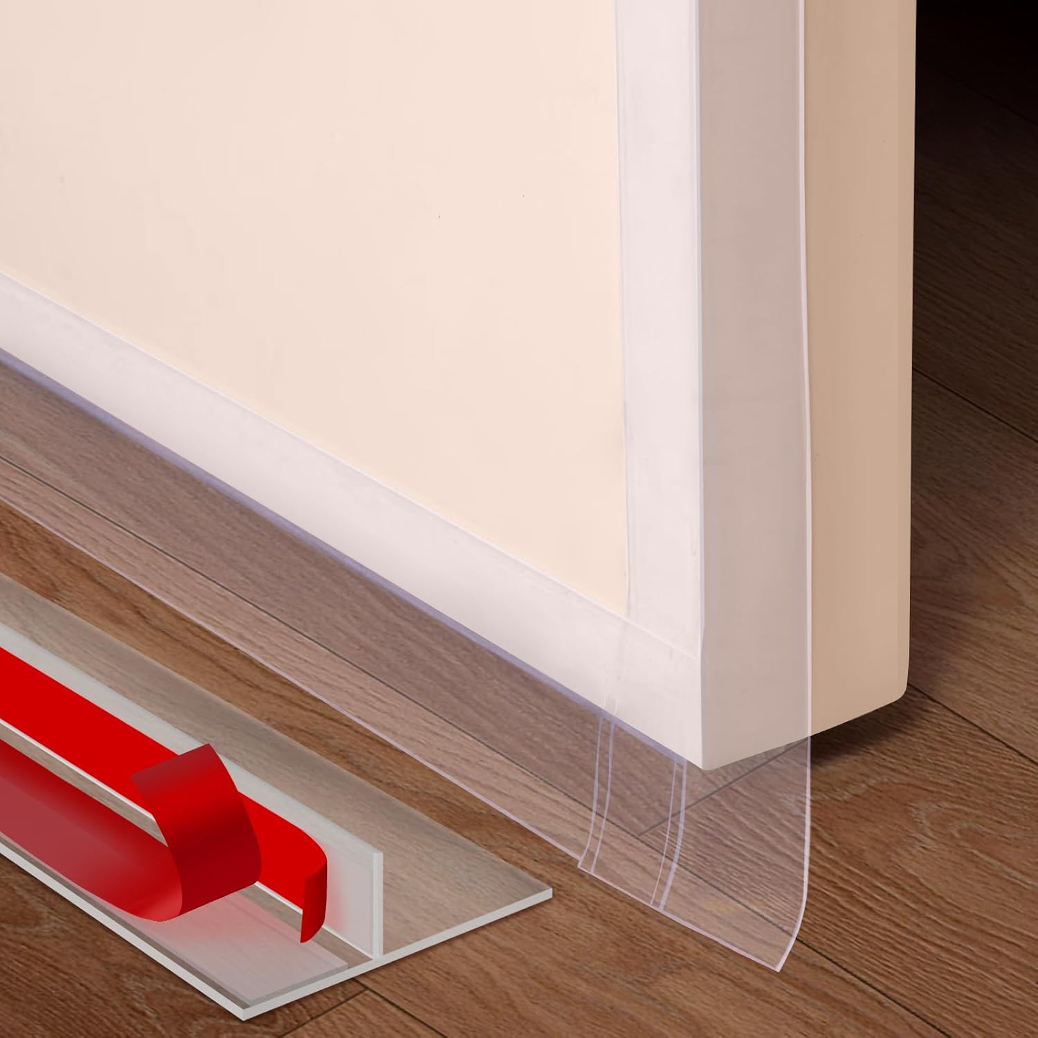 T-Shaped Clear Silicone Seal Strip for Door & Windows Gaps,Weather Stripping Door Seal Strip，19.7Ft Door Draft Stopper for Side of Door