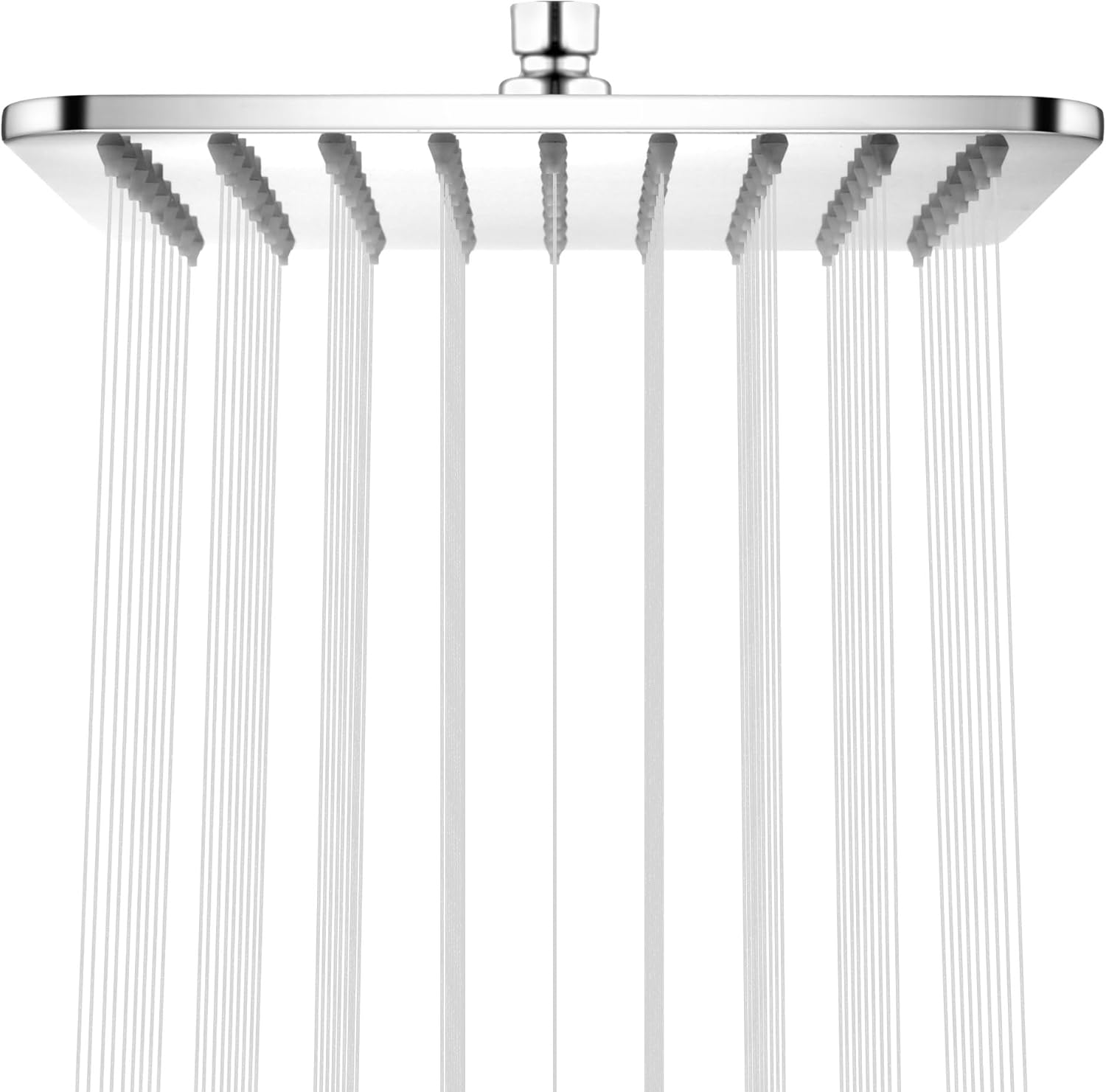 Square Rainfall Shower Head 7.7-Inch Overhead Fixed Rain Showerhead Full Body Coverage Stainless Steel Shower Head with Adjustable Swivel Ball Joint | G1/2" Universal Fitting | Polished Chrome