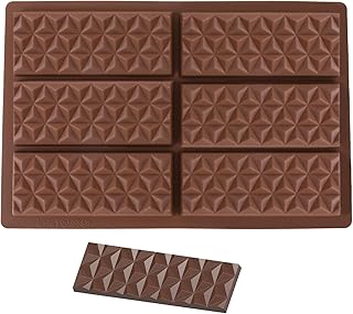 1 Pcs Break Apart Chocolate Moulds Silicone Food Grade Non Stick Candy Bar Moulds Large Silicone Rectangle Shapes Baking Models for Make Delicious Chocolate Wickless Wax Melts