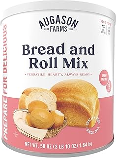Augason Farms Bread and Roll Mix Can, Emergency Food Supply, Everyday Meals, 48 Servings