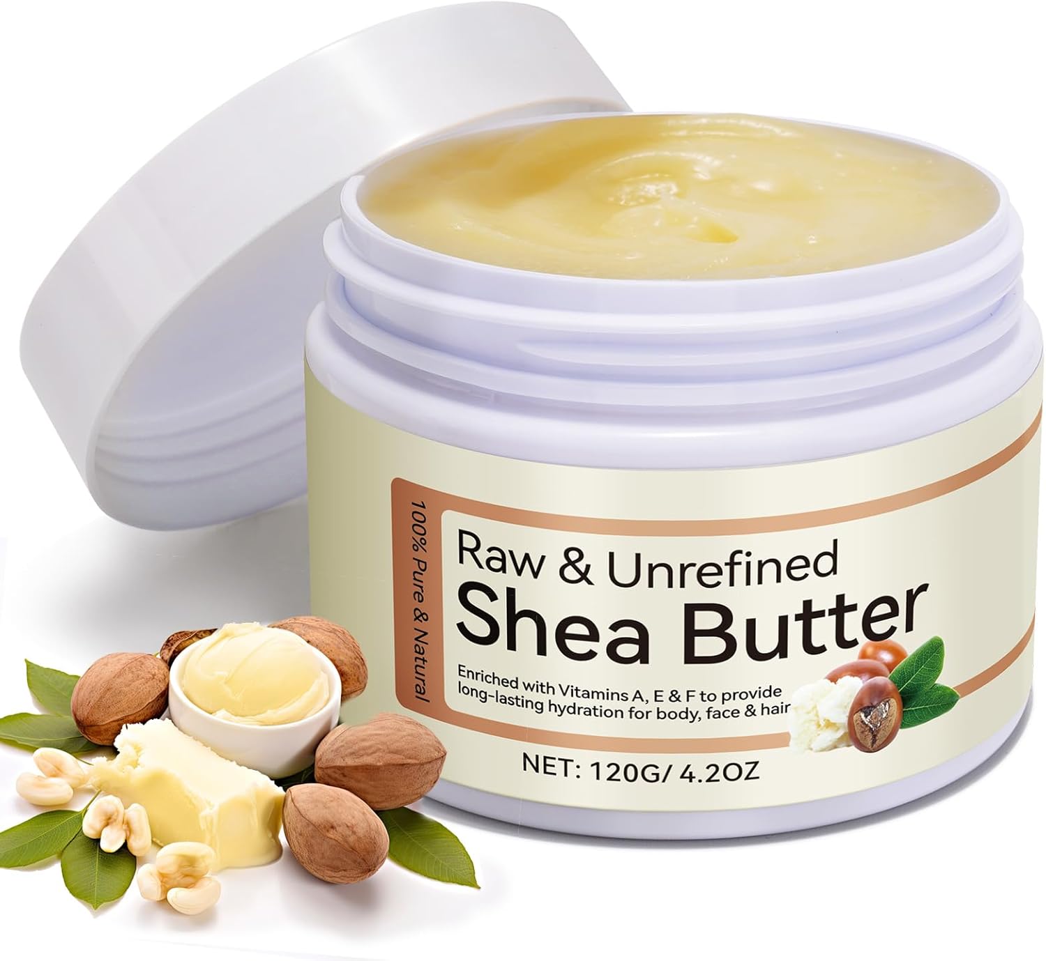 100% Organic Shea Butter Scented Body Lotion 120g,Shea Butter Organic Moisturiser, Luxurious Hydration and Moisturizing, Natural Antioxidant Ingredient, For All Skin Types