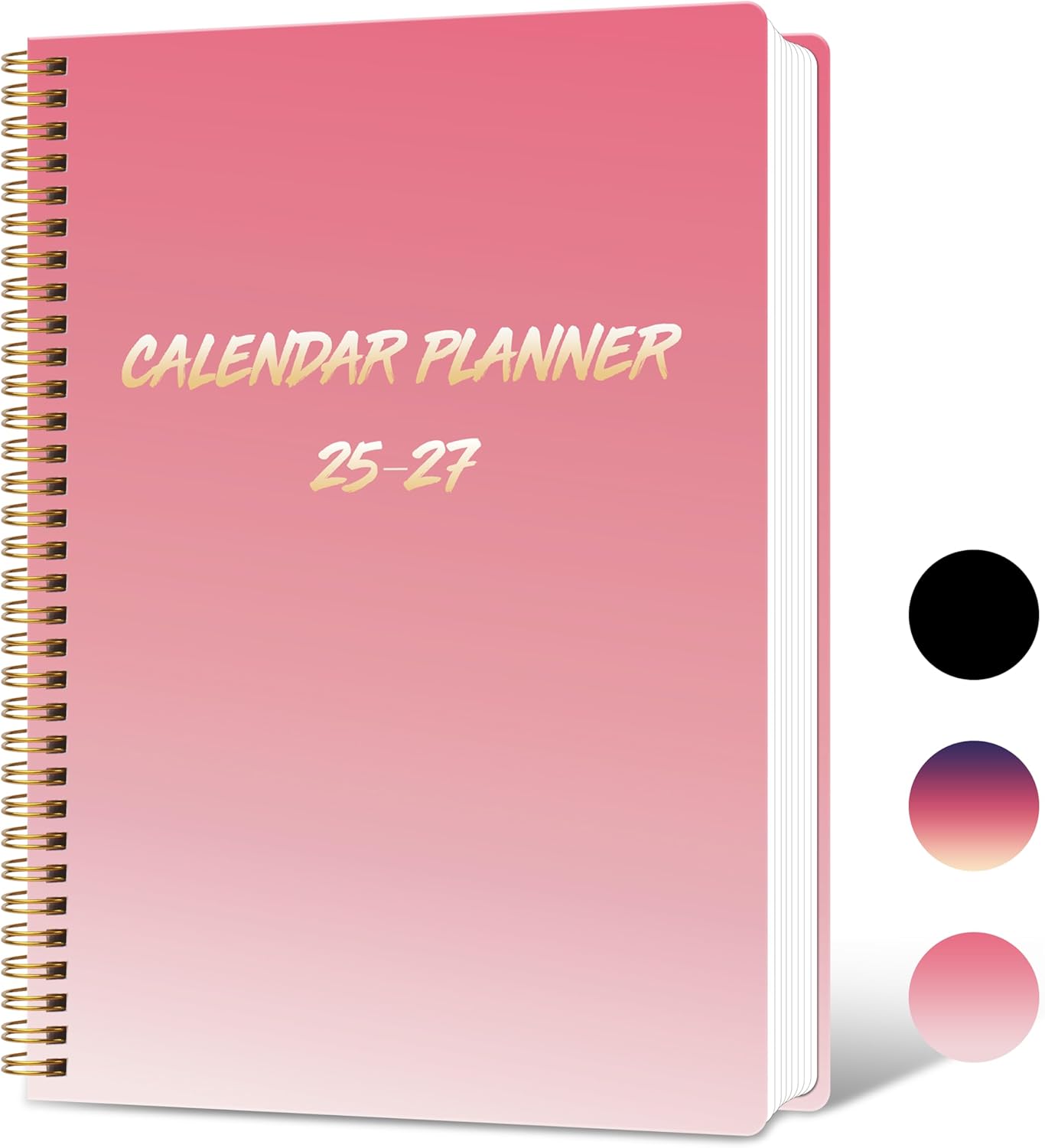 KAICN Monthly Planner 2025-2027, 36-Month, Monthly Planner January 2025-December 2027, 8.5“ x 11”, Rigid PVC Cover, Spiral Bound, Calendar Planner for Office, School, and Home（Gradient Pink）