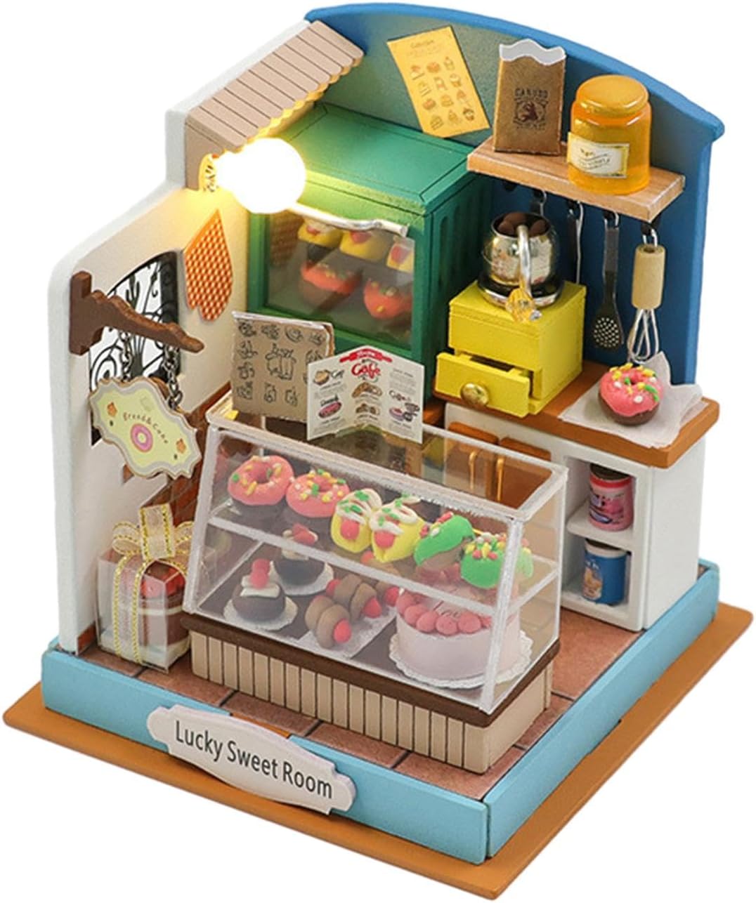 DIY Handcraft Miniature Dollhouse 3D Puzzles with Led Lights Desktop Decor Self Assemble Educational Toy Modern Creative Wooden Room Box Crafts, Style D