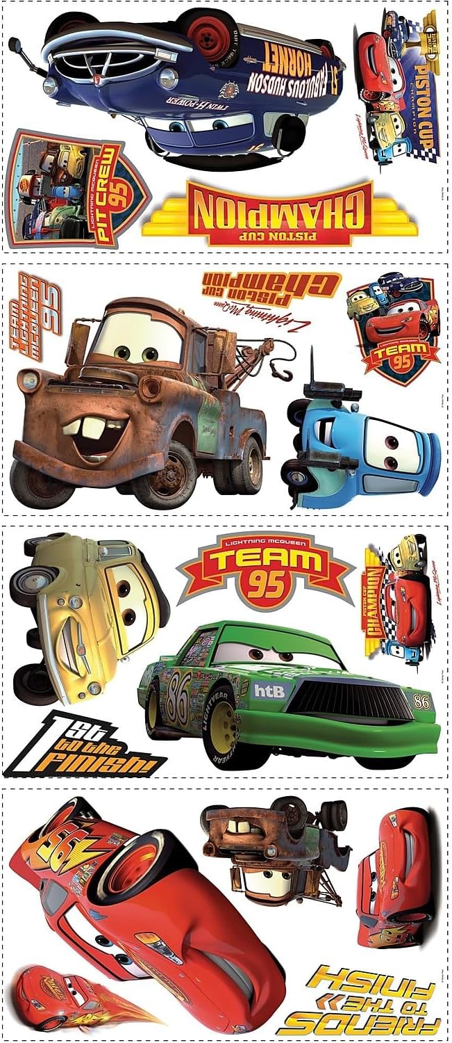 RoomMates RMK1520SCS Cup Champs Cars-Piston Peel & Stick Wall Decal
