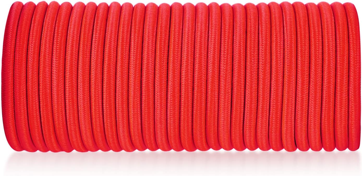 6 mm x 20 m, Red, Elastic Safety Rope, Bungee Straps, Cargo Nets, Securing Items, DIY Project