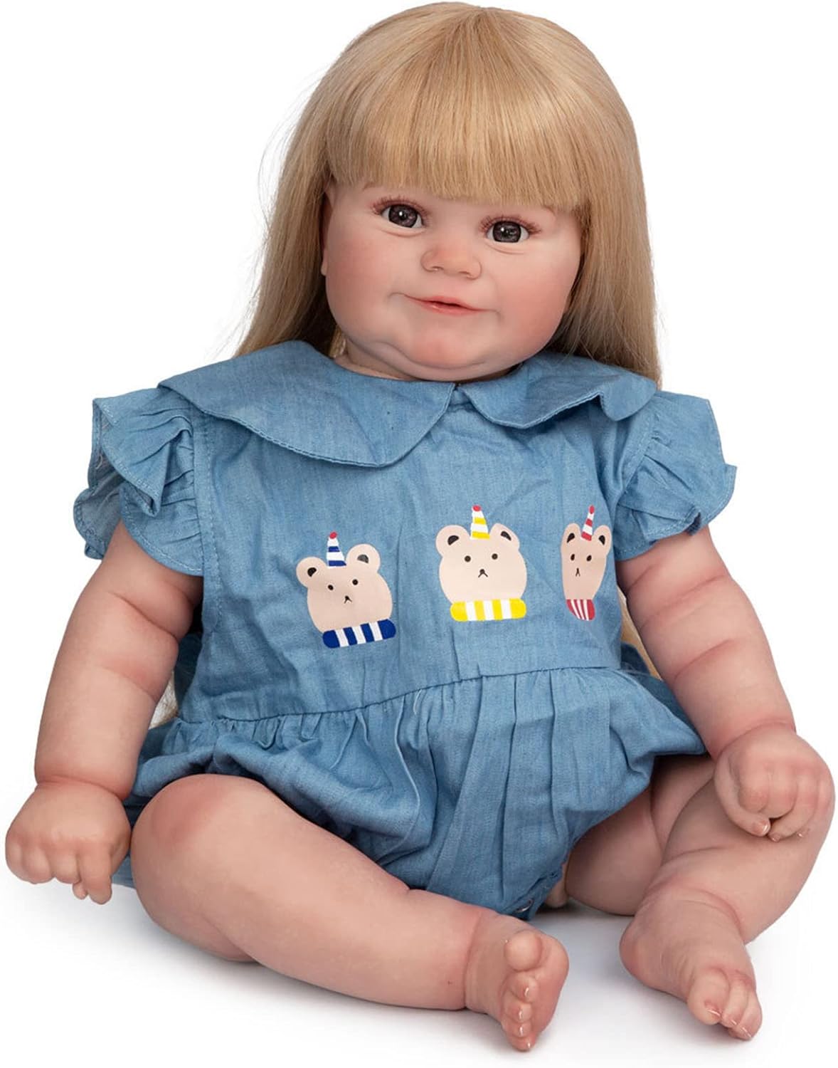 YIHANGG 3D Painted Reborn Toddler Dolls 60 CM Soft Silicone Realistic Reborn Baby Doll 24inch Princess Newborn Toys for Kids Birthday Xmas Gift,Brown Eyes