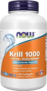 NOW Foods Supplements, Neptune Krill, Double Strength 1000 mg, Phospholipid-Bound Omega-3, 120 Softgels