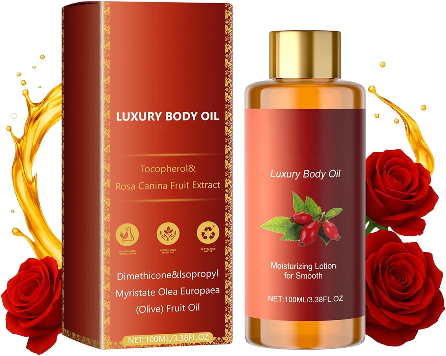 Magic Luxury Body Oil, 100ml magic body oil firming, Collagen Lifting Oil, Natural Body Moisturizing Oil, Firming Body Lotion for Women