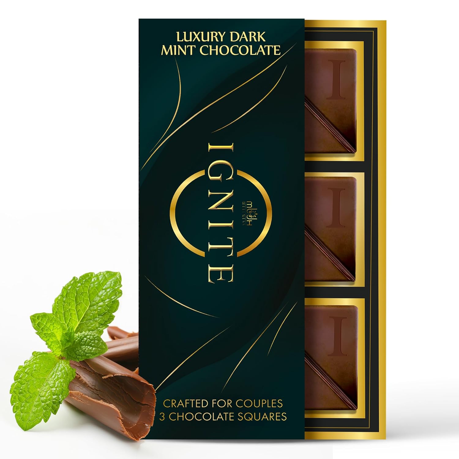 Ignite Mint Chocolate Bars – Premium Mint-Infused 80% Dark Chocolate for a Bold, Refreshing Flavor, Gluten-Free, and Made with Selected Ingredients for Pure Indulgence, Ideal for Sharing, Pack of 1