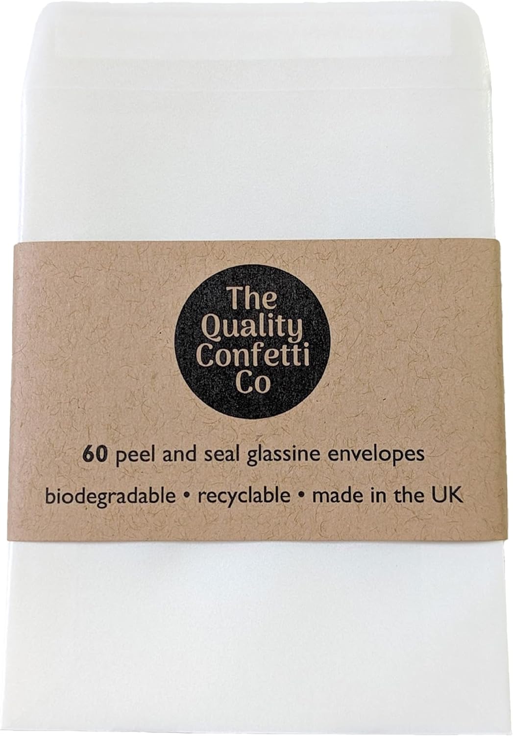 The Quality Confetti 60 Peel and Seal Glassine Paper Envelopes 89mm x 117mm Semi Transparent - Perfect for Confetti Bags - Biodegradable and Recyclable, Off White