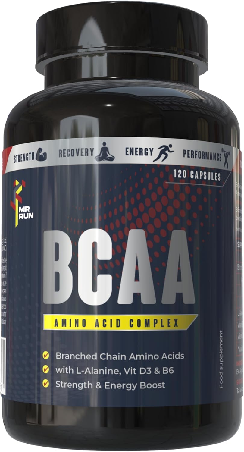 BCAA Capsules 3000mg - 120 Capsules - High Strength Advanced Essential Amino Acids - Pre Workout Energy, Muscle Strength, Faster Recovery - Easy-to-Swallow Vegan BCAAs Tablets (not Powder) 30 Servings