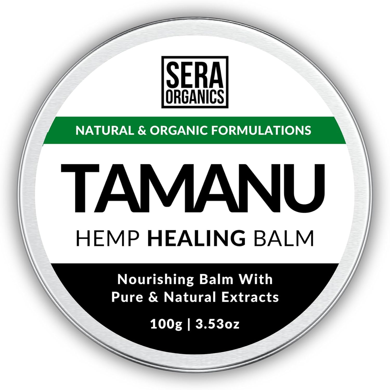 Tamanu Cream – All-Natural Balm with Tamanu Oil & Hemp – Moisturiser for Dry, Itchy Skin – Suitable for Those Prone to Eczema, Psoriasis & Dermatitis (100g) | Handcrafted in the UK | Sera Organics