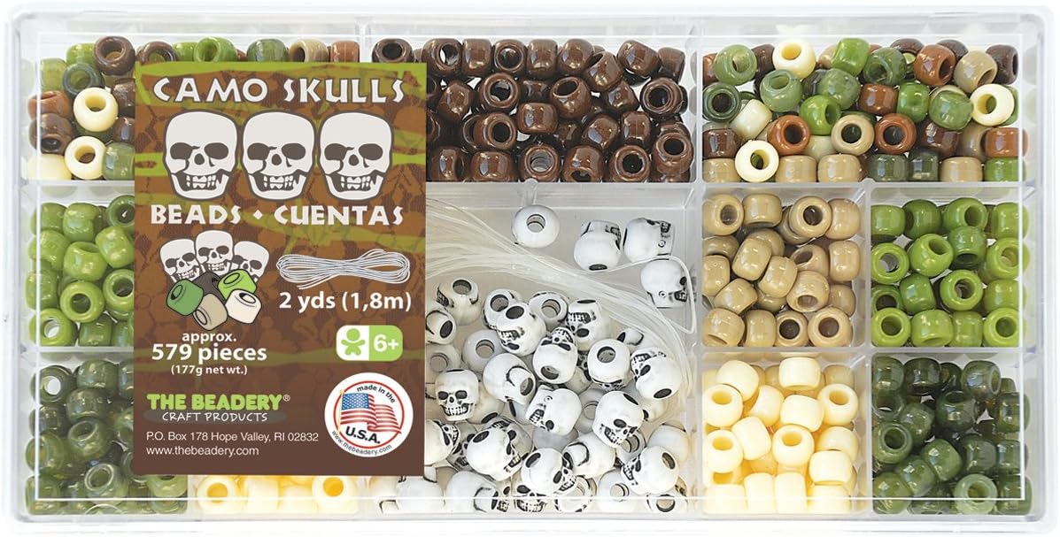 The Beadery Bead Box Kit 6.25oz-Camo Skulls