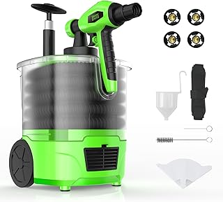 HVLP Electric Paint Sprayer with Hose Storage Bucket, SWIPESMITH 950W Paint Sprayer Gun with 800 ML & 4 Copper Nozzles for House Interior and Exterior, Furniture, Fence, Walls, DIY Works, Ceiling