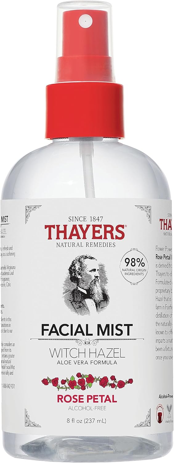 Thayers Witch Hazel Gentle Facial Mist Rose Petal Toner Lotion with Organic Aloe Vera, 237ml