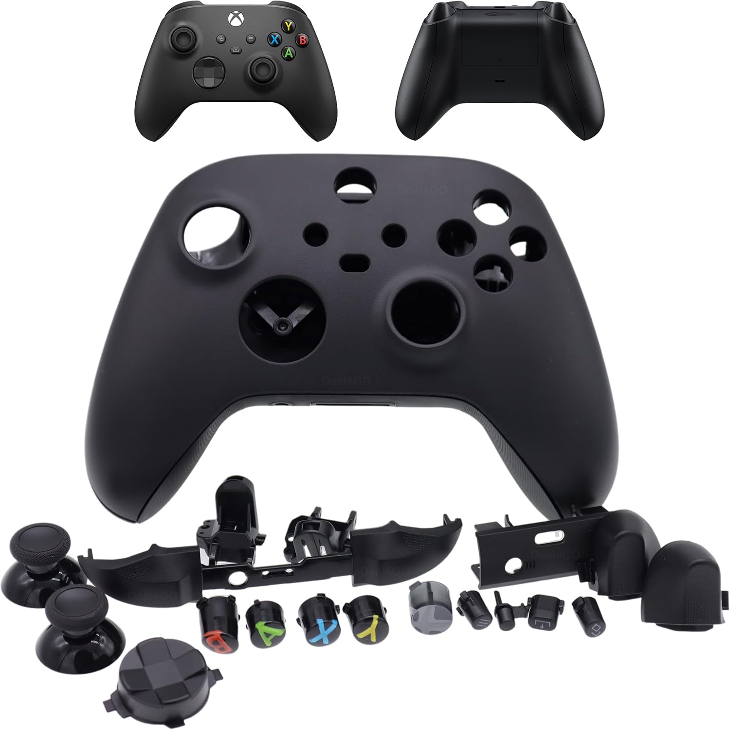 Deal4GO FULL Housing Shell kit w/Trigger Buttons Thumbsticks Bumper D-pad replacement for Xbox Series X|S Controller - Black, M1140515