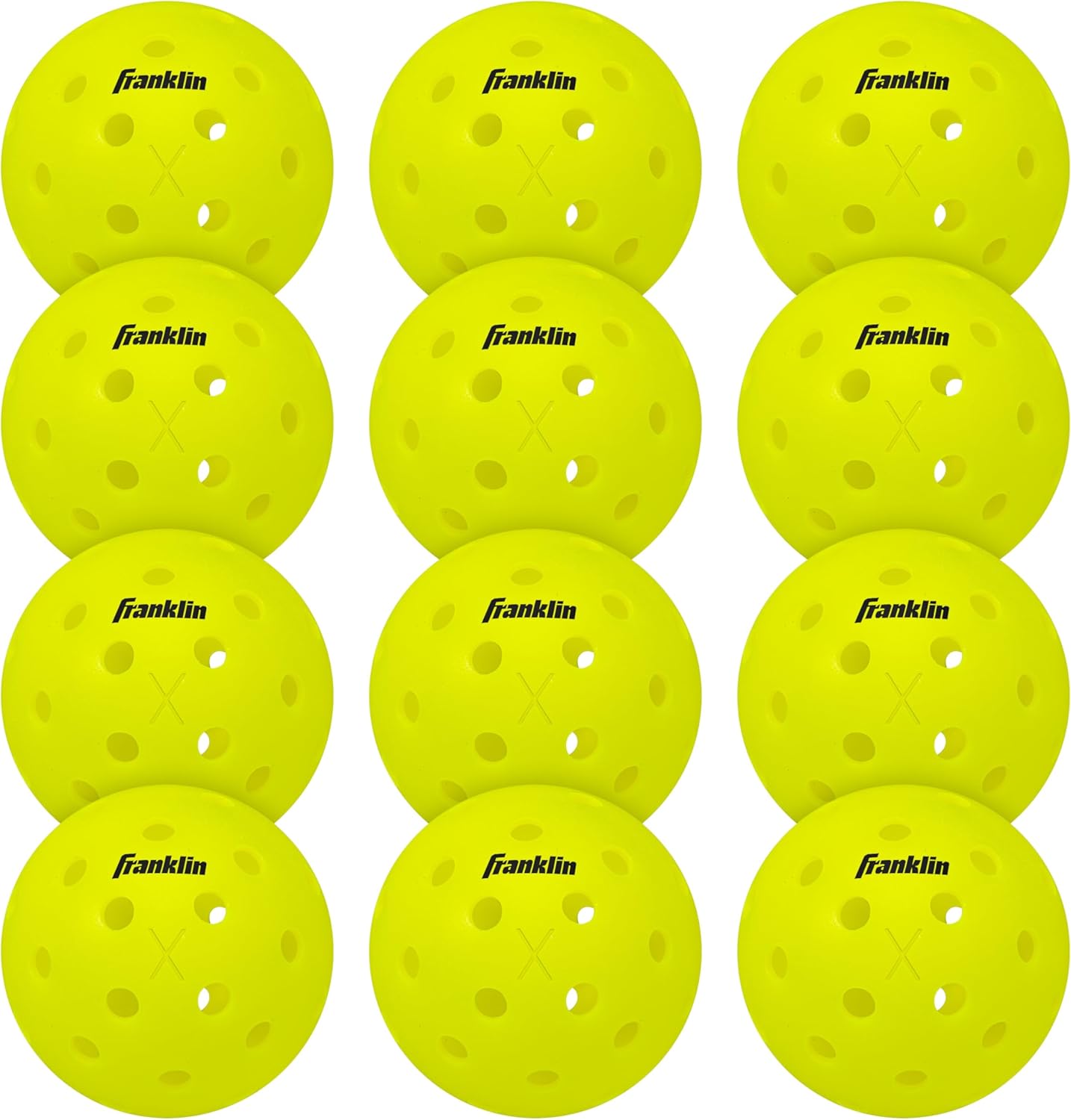 Franklin Sports X-40 Outdoor Pickleballs - Official Ball of USA Pickleball, APP Tour + Pickleball US Open - 3 Packs, 12 Packs, 36 Pickleball Buckets, 50, 100 + 400 Bulk Packs of Regulation Pickleballs