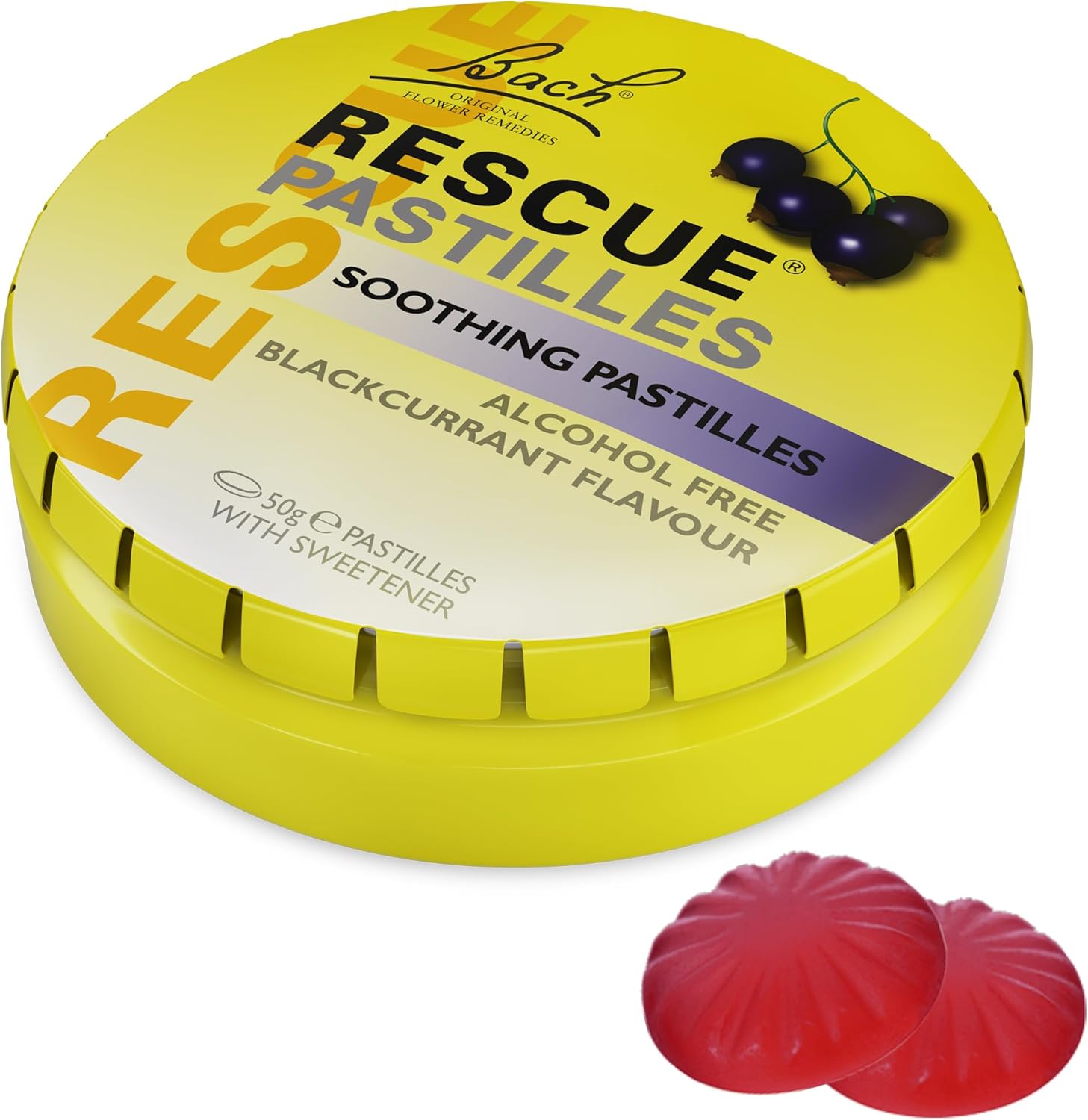 Rescue PASTILLES, Black Currant Flavor, Natural Stress Relief Lozenges, Homeopathic Flower Essence, Vegetarian, Gluten & Sugar-Free, 35 Count