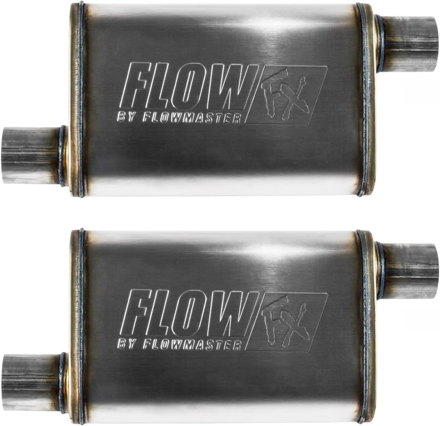 Flowmaster 71236 FlowFX Muffler (2 Pack), 409S 2.5" Offset In / 2.50 Out Moderate Sound by MAPerformance