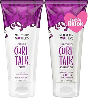 Not Your Mother's Curl Talk Frizz Control Sculpting Gel & Defining Cream (2-Pack) - 6 fl oz - Formulated with Rice Curl Complex - All Curly Hair Types