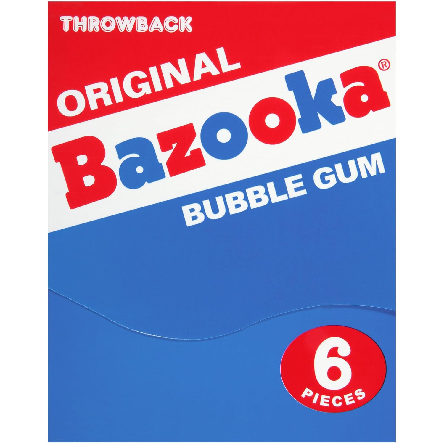Bazooka Bubble Gum Bulk Individually Wrapped Original Pink Chewing Gum Mini Wallet Packs, 6 Piece Pack (12 Ct) Pink w/ Bazooka Joe Comic Wrapper, Baseball Party Favors, Nostalgic 90s Candy
