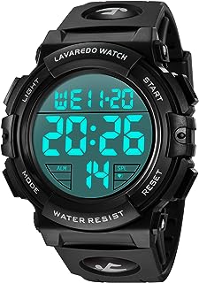 L LAVAREDO Mens Digital Watch Sports Military Watches Waterproof Outdoor Chronograph Wrist Watches for Men with LED Back Ligh/Alarm/Date