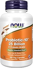 NOW Foods, Probiotic-10™, 25 Billion, with 10 Probiotic Strains, Dairy, Soy and Gluten Free, Strain Verified, 180 Veg Capsules