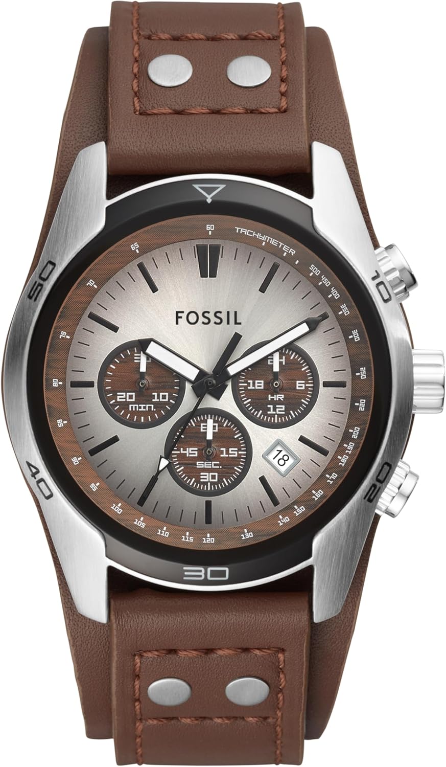 Fossil Men's Coachman Quartz Stainless Steel and Leather Chronograph Watch
