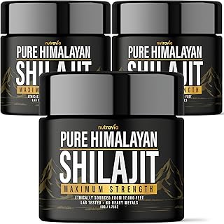 (3 Pack) Shilajit Pure Himalayan Organic Resin - Natural Authentic Lab Tested Formula for Men, Women - No Heavy Metals - 600mg Max Strength with 85+ Trace Minerals Golden Grade Shilajit Supplement