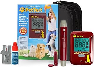 PetTest Expert Glucose Monitoring Kit for Dogs & Cats, Diabetic Pet Blood Sugar Check Gear, Includes Classic Meter, 25 Test Strips, Lancing Device, 25 Lancets, Soft Carrying Case, and More