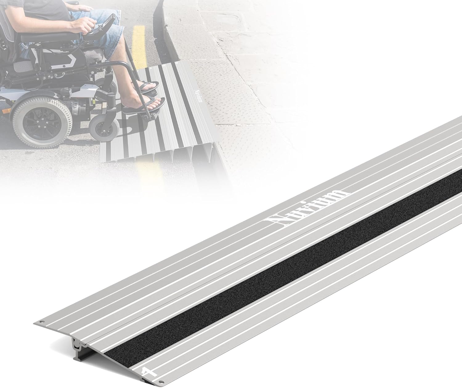 1" Rise Threshold Ramp for Doorways, Aluminum Door Entry Ramps for wheelchairs for Home, 800lbs Load Capacity, Portable Wheelchair Ramp for Scooters, Power Chairs, Walkers