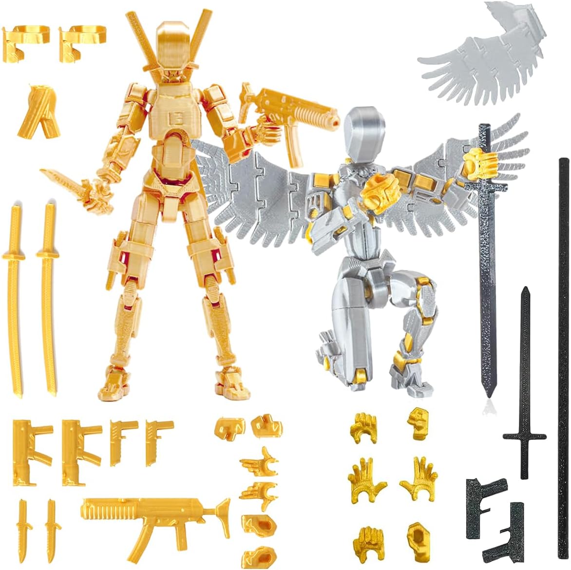 PEKOIU T13 Action Figure Set (Assembly Completed) Age 3+, 3D Printed Multi-Jointed, Multi-Articular Lucky Mobile Robot,Desktop Decorations for Game Lovers Toys