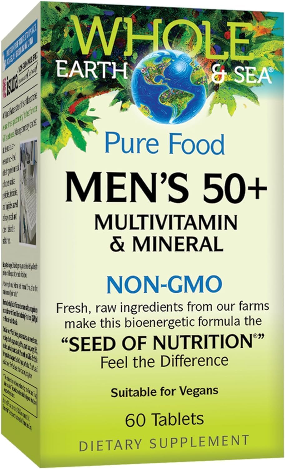Natural Factors, Men's 50+ Multivitamin & Mineral, 1 Serving Contains Nutrition Equivalent to ½ lb of Veggies, 60 Count (Pack of 1)