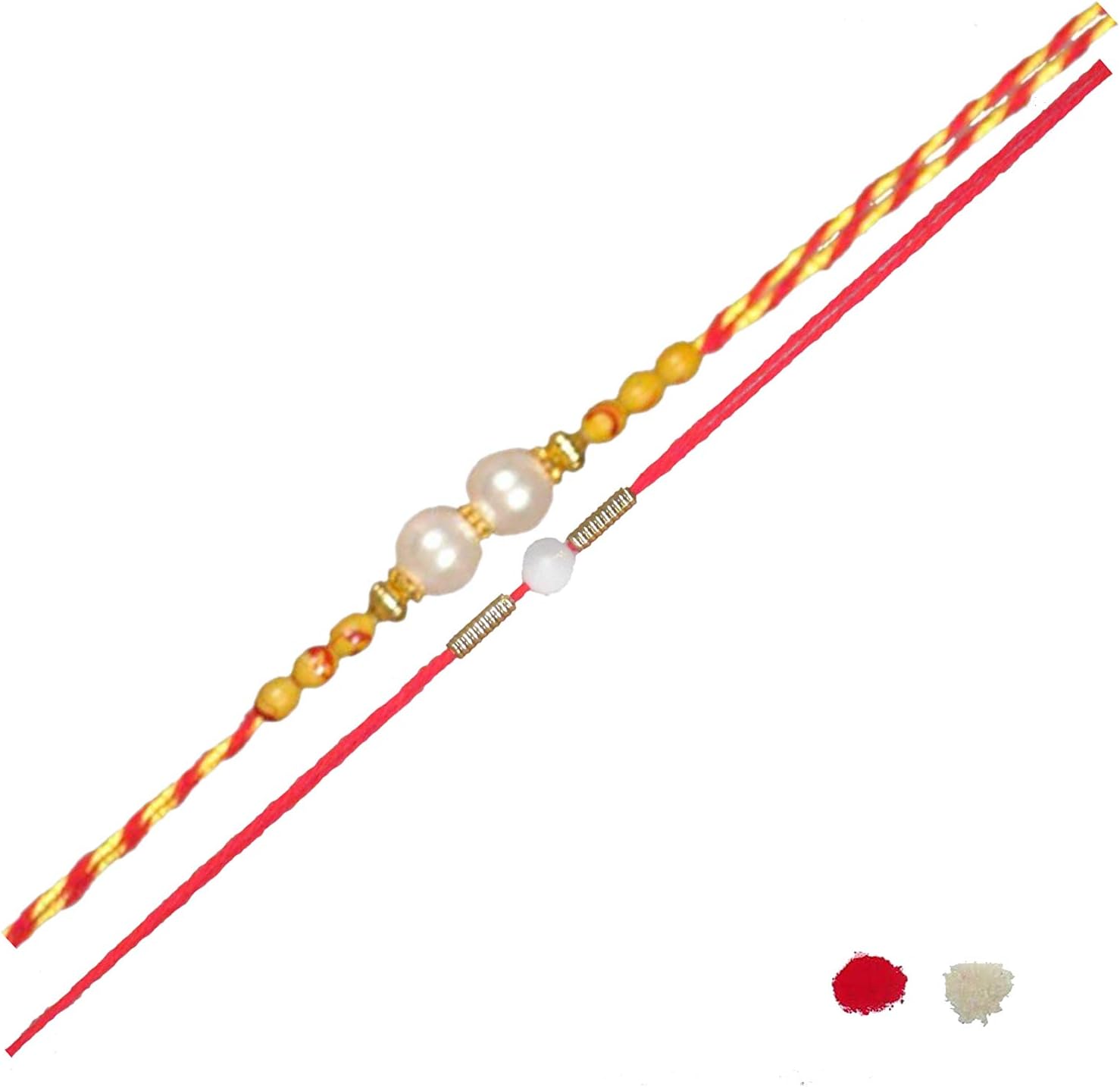 designer pearl rakhi combo for brother | rakhi for brother and bhabhi | rakhi set (Pack of 2), Pearl