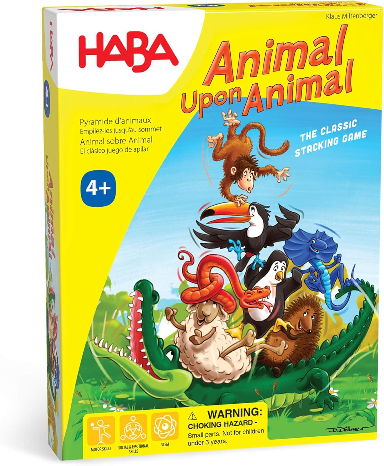 HABA Animal Upon Animal - Classic Wooden Stacking Game: Ultimate Family Board Games for Kids and Adults, Fun Dexterity Party Activity Ages 4-8, Made in China
