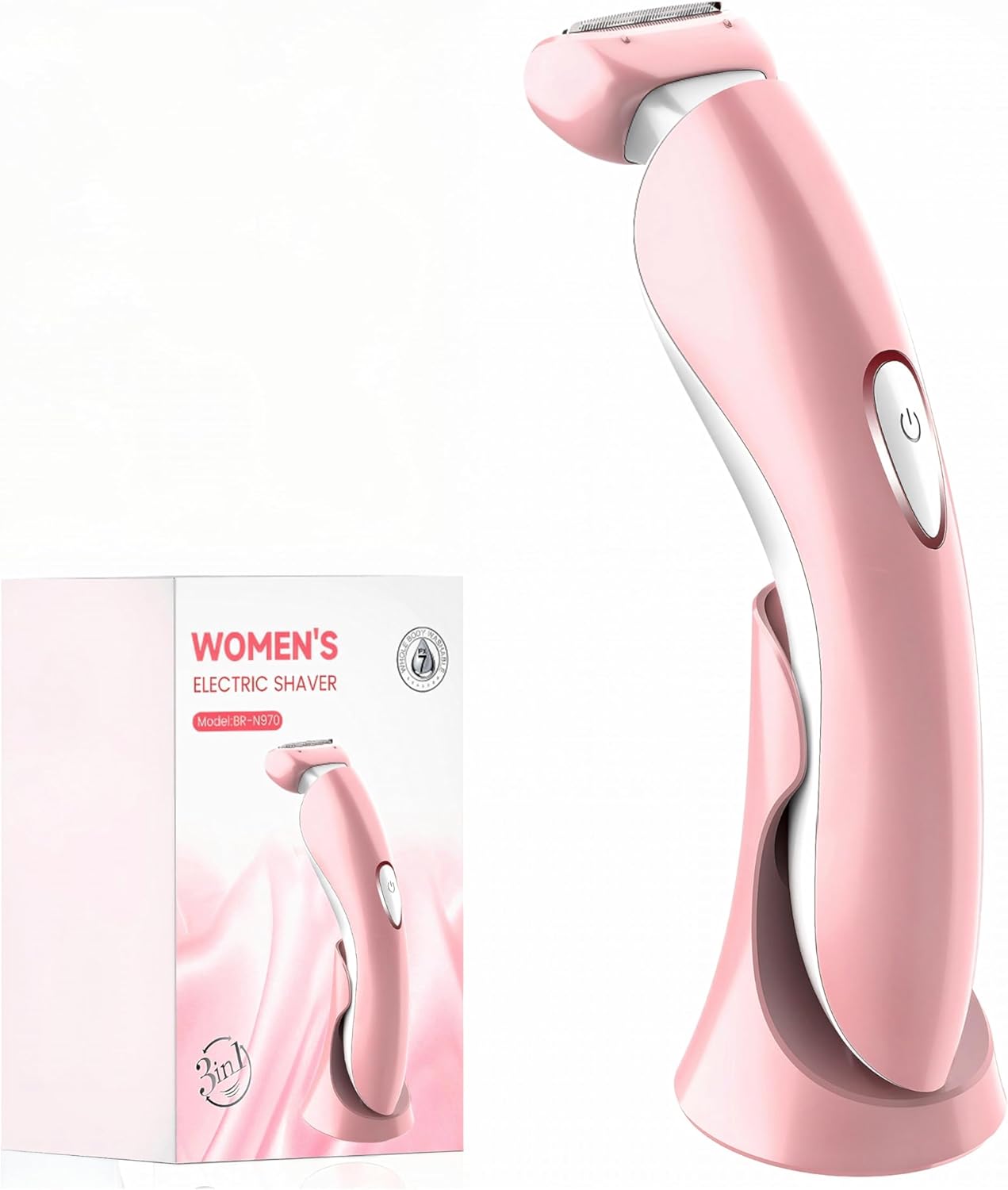 Women's Electric Razor & Bikini Trimmer for Women - 3D Floating Foil Painless Hair Removal, Dusk Razor for Face/Legs/Underarms, IPX7 Waterproof USB-C Rechargeable Electric Shaver with LED Light