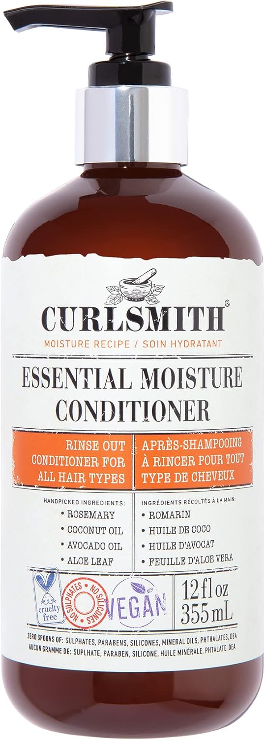 Curlsmith - Essential Moisture Conditioner, Lightweight Frizz Control for Wavy, Curly and Coily Hair, Vegan (355ml)